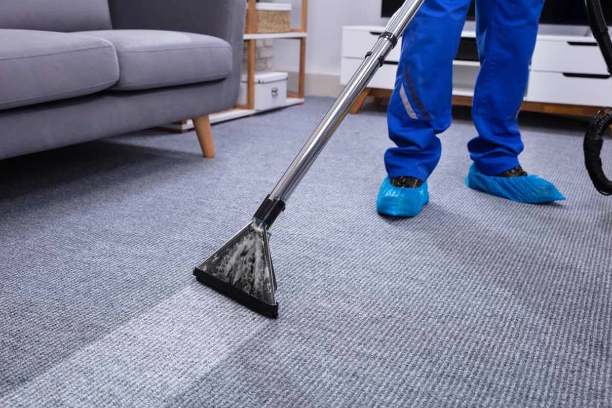 Carpet cleaning equipment in a professional interior