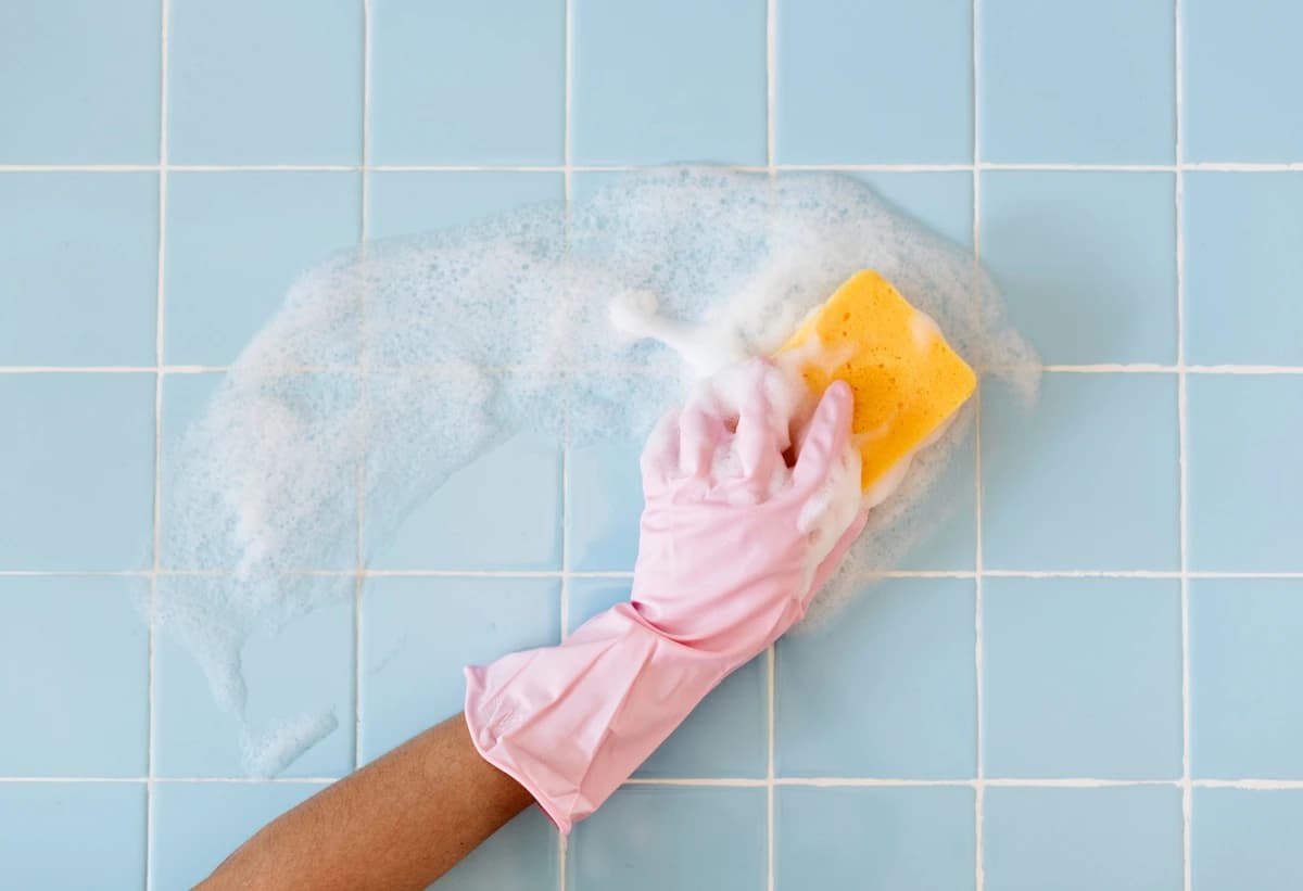 Residential cleaning in a bright home interior